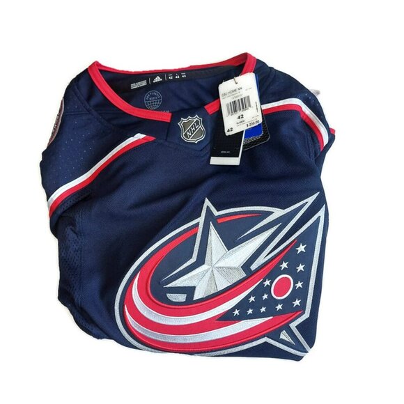 Adidas Columbus Blue Jackets NHL Authentic Home Jersey Mens Size 42 Cam Atkinson - Picture 8 of 8